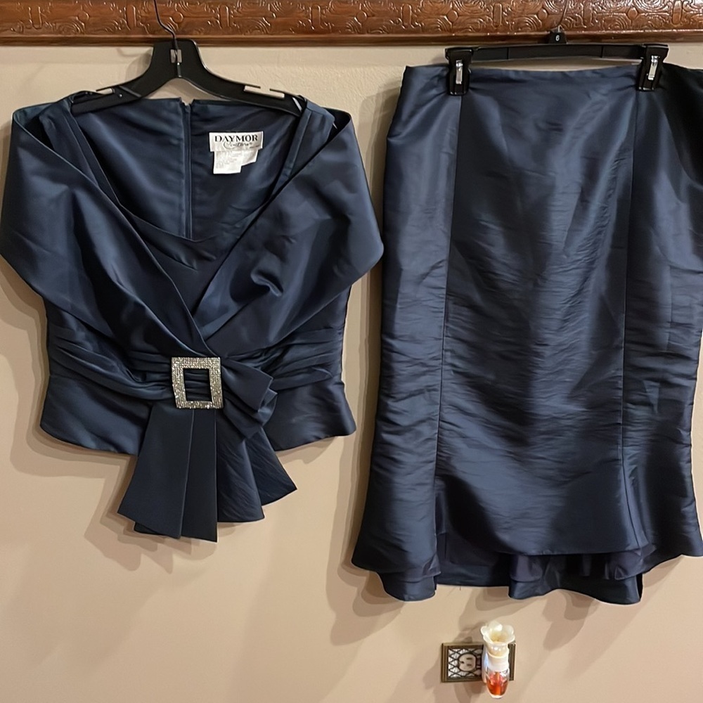 DAYMORE COUTURE 2 piece skirt set FORMAL Evening STUNNING wedding blue 16 - Picture 3 of 17